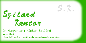 szilard kantor business card