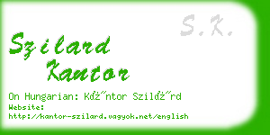 szilard kantor business card